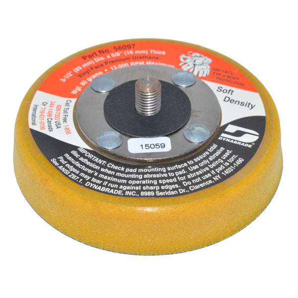 56097 -3-1/2" (89 mm) Dia. Non-Vacuum Disc Pad, Vinyl-Face 5/8" (16 mm) Thickness Urethane, Soft Density, 5/16"-24 Male Thread