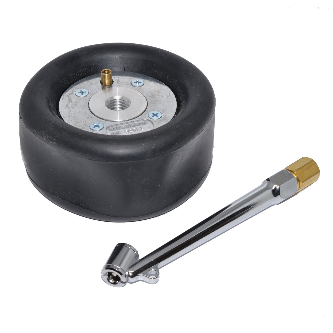 92811 - 5" (127 mm) Dia. x 2-3/4" (70 mm) W Standard Dynacushion Pneumatic Wheel Aluminum Hub, 5/8"-11 Thread, For 2-3/4" (70 mm) W x 15-1/2" (394 mm) L Belt