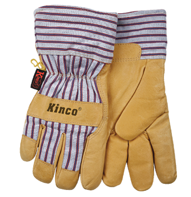116-1927-L - Glove, Lined Grain Pigskin, w/Cuff - L