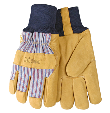 116-1927KW-L - Glove, Lined Pigskin, Knit Wrist - L