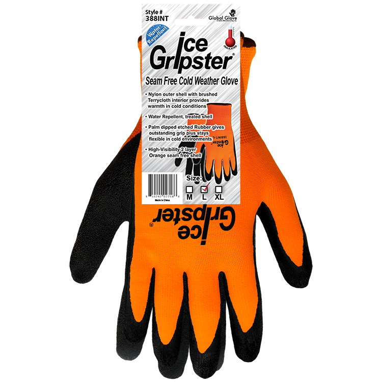 388INT-M - Glove, Ice Gripster, Water Repellent - M