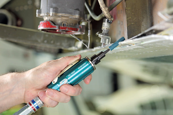 55520 - .3 hp Straight-Line Die Grinder, Aluminum Housing 25,000 RPM, Rear Exhaust, 1/4" Collet