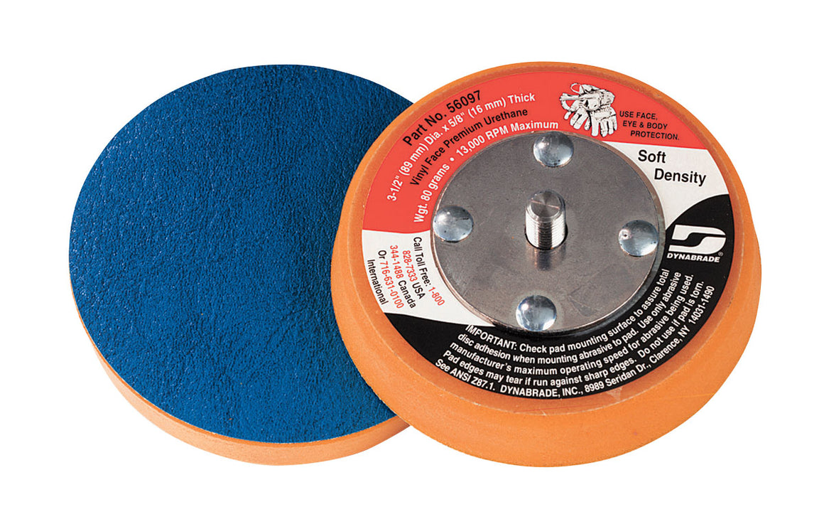 56097 -3-1/2" (89 mm) Dia. Non-Vacuum Disc Pad, Vinyl-Face 5/8" (16 mm) Thickness Urethane, Soft Density, 5/16"-24 Male Thread