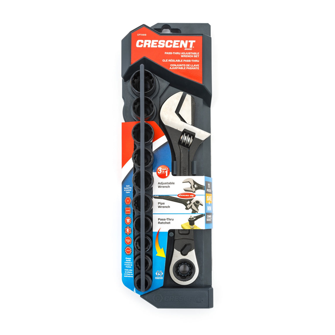 CPTAW8 - Crescent® X6™ Pass-Thru™ Adjustable Wrench Sets