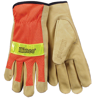 116-909-XL - Glove, Hi-Vis Orange Mesh & Pigskin Palm - XL