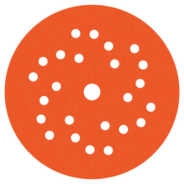 91541 - 5" Vac, 220 Grit Hook n Loop Dynacut Extreme Orange Premium Film Disc, 50ea