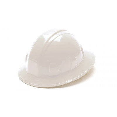 HP24110 - Standard Cap Style Hard Hat Full Brim 4 Pt Ratchet Suspension, White