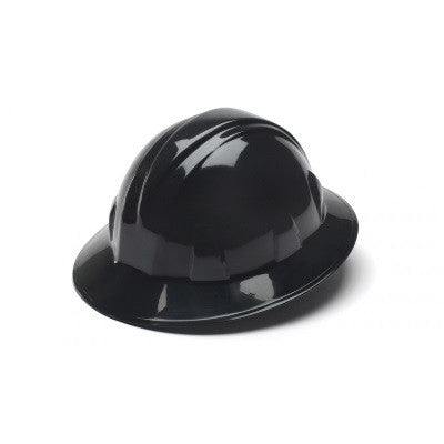 HP24111 - Standard Cap Style Hard Hat Full Brim 4 Pt Ratchet Suspension, Black