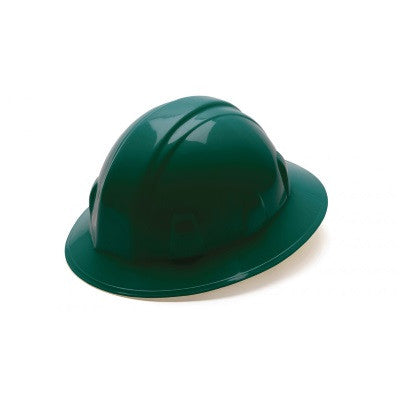 HP24135 - Standard Cap Style Hard Hat Full Brim 4 Pt Ratchet Suspension, Green