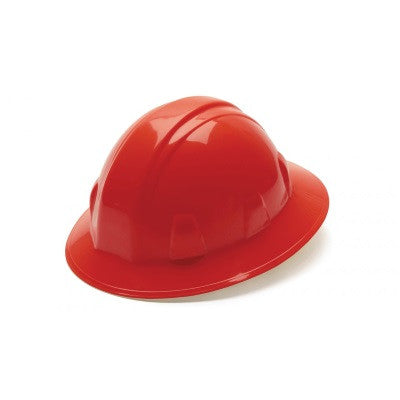 HP26120 - Standard Cap Style Hard Hat Full Brim 6 Pt Ratchet Suspension, Red