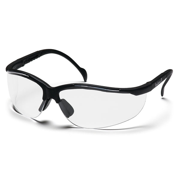 SB1810ST - Venture II® Safety Glasses Black FrameClear Anti-Fog Lens